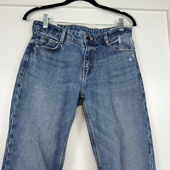 Zara TRF Denim IXD Makers Mid Wash Mid Rise Straight Leg Jeans Size 4 - Picture 4 of 11